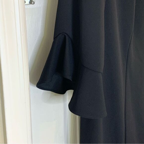 Adriana Papell Knit Crepe Flounced Shift Dress Black Size 20W NWT - Picture 5 of 13